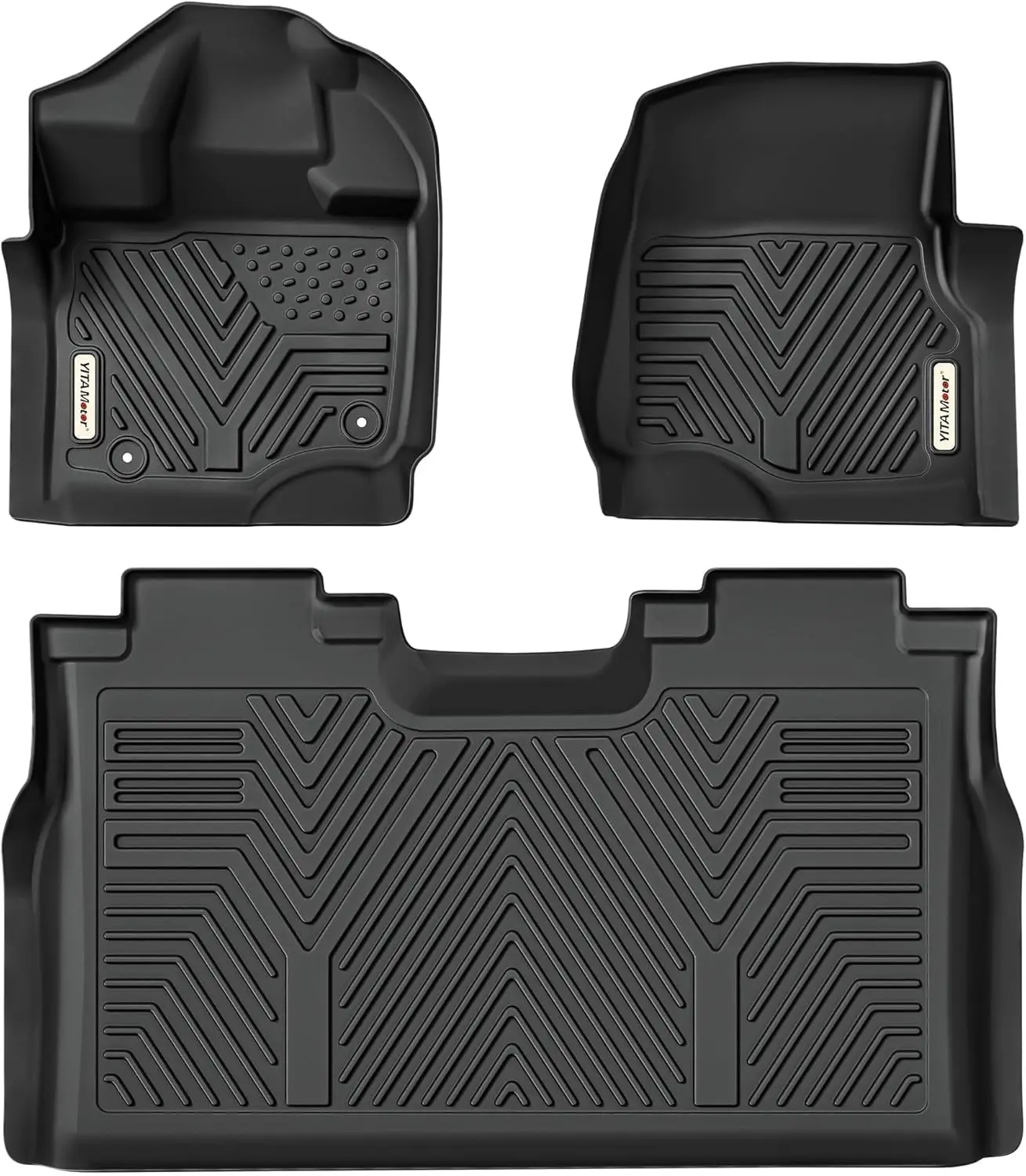 

Floor Mats Fit for Ford F-150/F150 SuperCrew Cab 2024-2015,TPE All Weather F150 Truck mats, 1st & 2nd Row