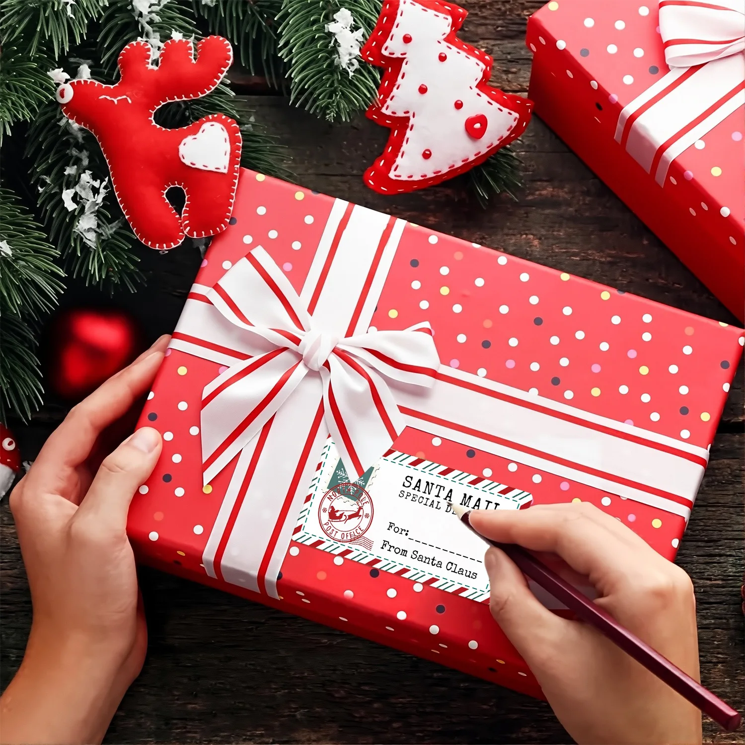 12/24/48 قطعة عيد الميلاد سانتا كلوز هدية ملصق زينة عيد الميلاد ملصق 2025 عيد الميلاد عطلة سانتا مول ندفة الثلج السنة الجديدة هدية 2026