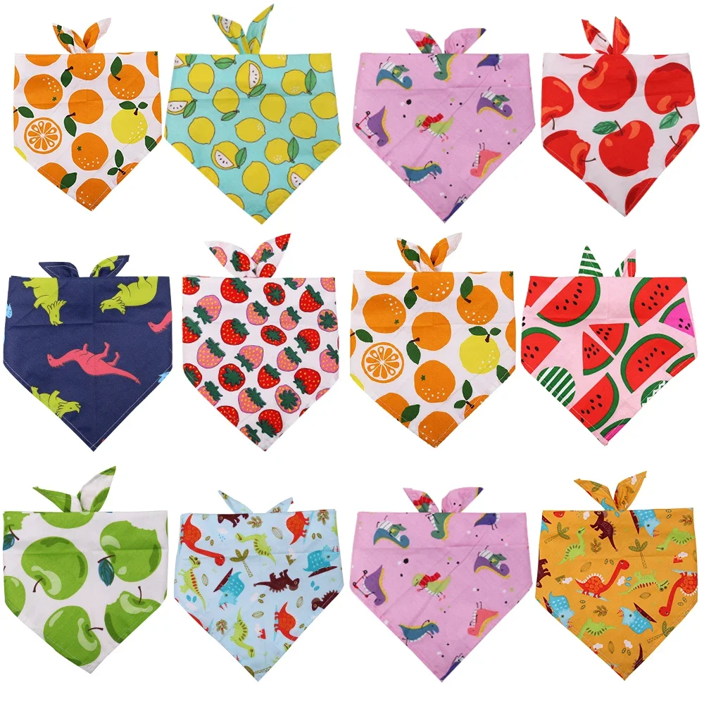 1 Pcs Dog Accessories Cotton Dog Bandana Scarf Summer Pet Bandana Small Dogs Cats Bibs Pet Accessories Bandanas For Dogs