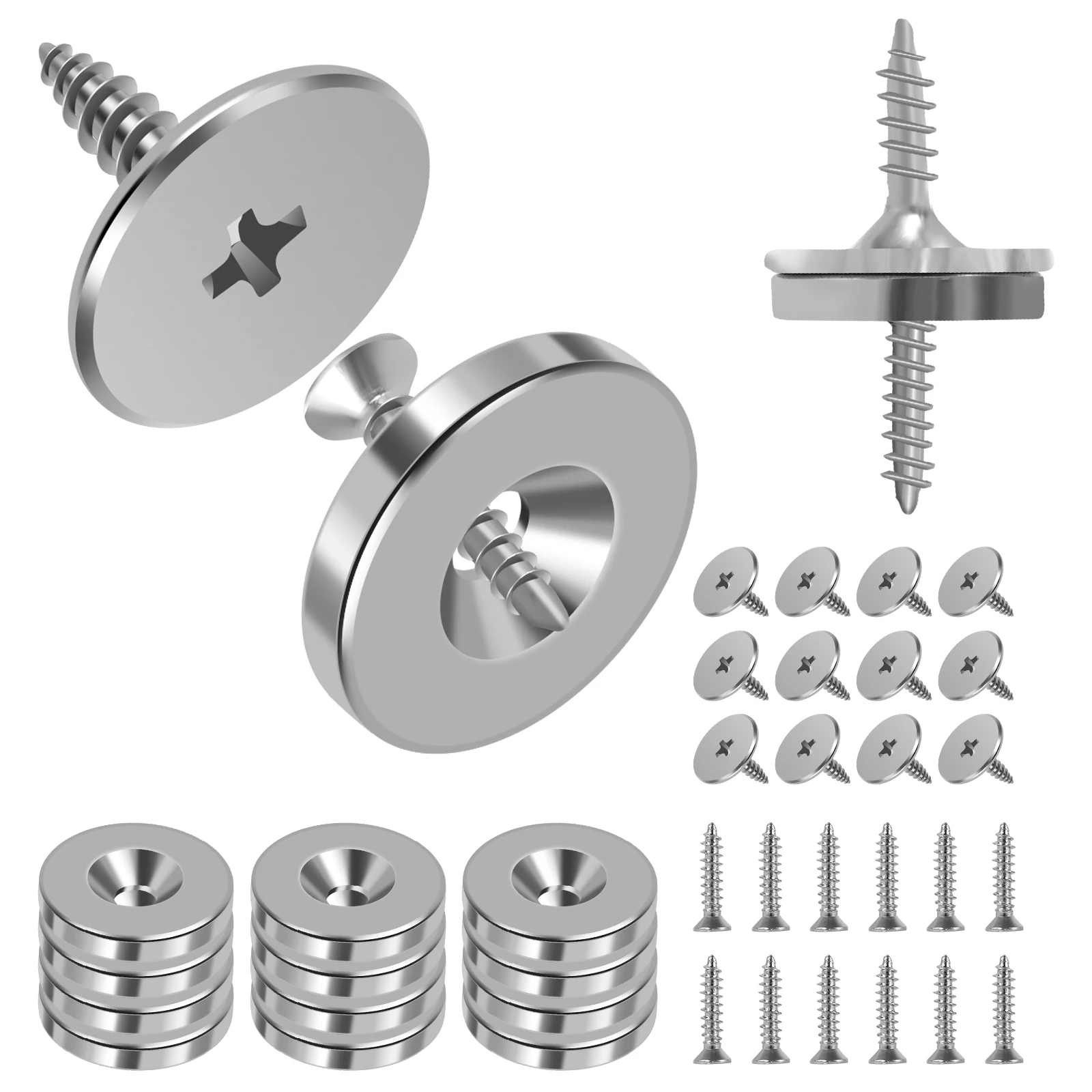 12Pcs Cabinet Door Magnetic Closure Metal Magnetic Door Catch Concealed Closet Door Catch Closer Hidden Magnetic Door Latch