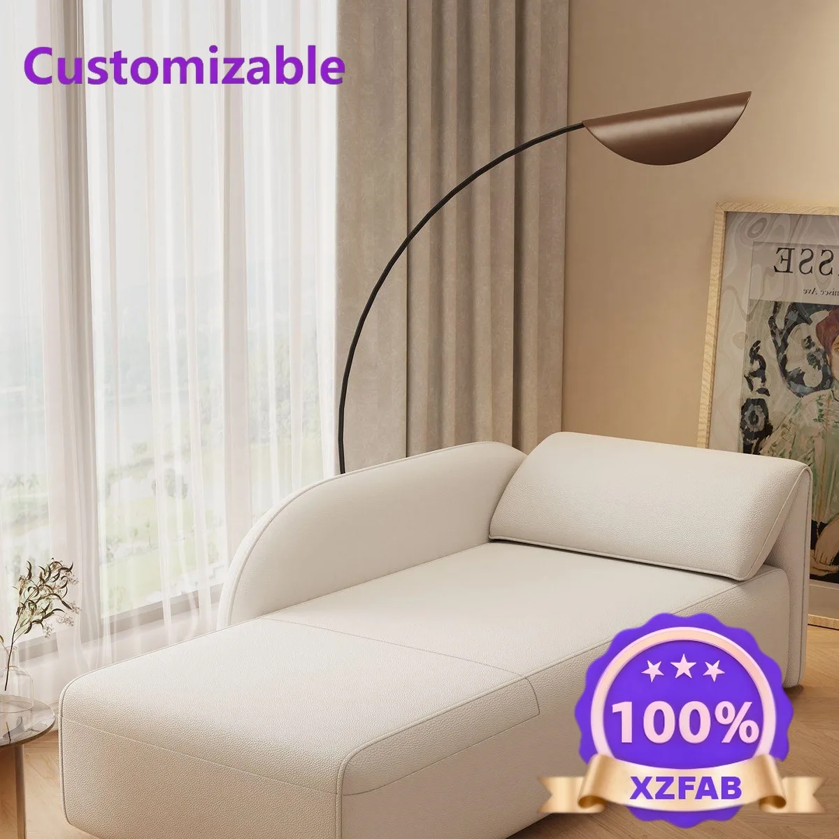 Factory Direct 2026 light luxury small apartment sofa living room Italian lazy sofa chair