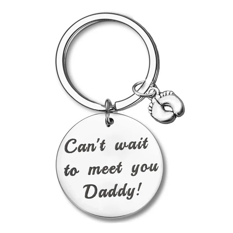 keychain grandma Letter Disc Pendant Men'S Key Ring Jewelry Gift For Grandfather Souvenir