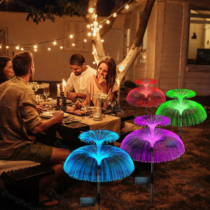 Solar Jellyfish Lights 7 Color Changing Solar Garden Lights Waterproof Outdoor Flowers Lamp Courtyard Pathway Landscape Decor
