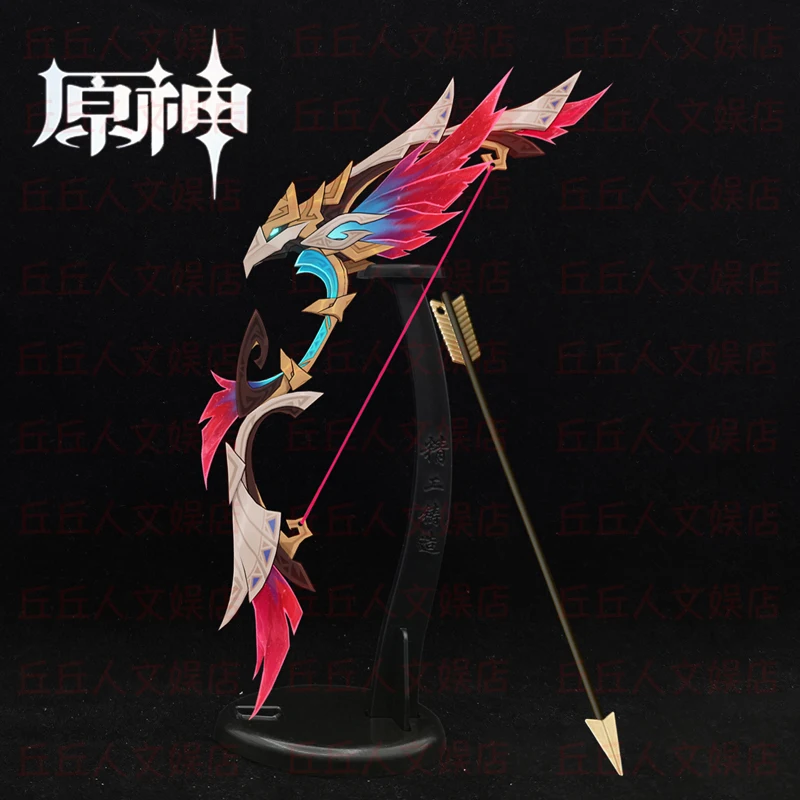 Genshin Impact Chasca 17cm Metal Bow and Arrow Toy Anime Cosplay Prop Weapon Cosplay Props Collection Home Decor