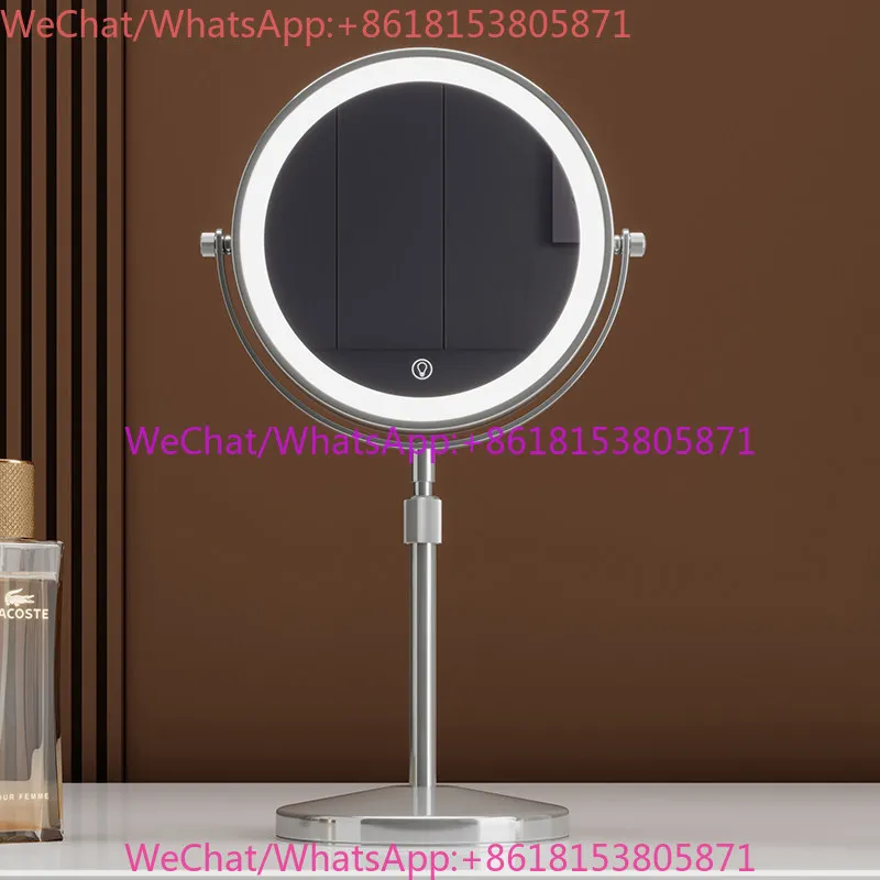 Lifting double-sided mirror with lamp magnifying LED mirror desktop desktop home student dormitory