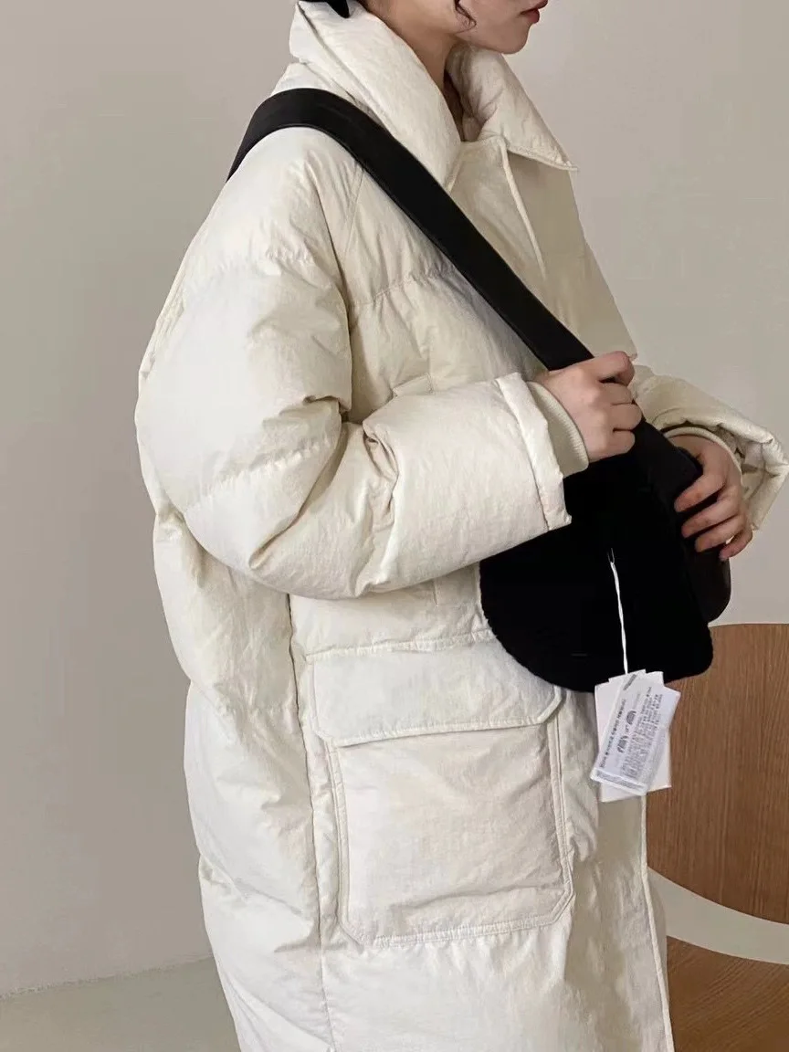 كوي جدا دونغدا بوابة المرأة منتصف طول أسفل Jaet الخبز Sle كيت بسيط Sle ملابس خارجية دافئة طويلة Sve سستة #3