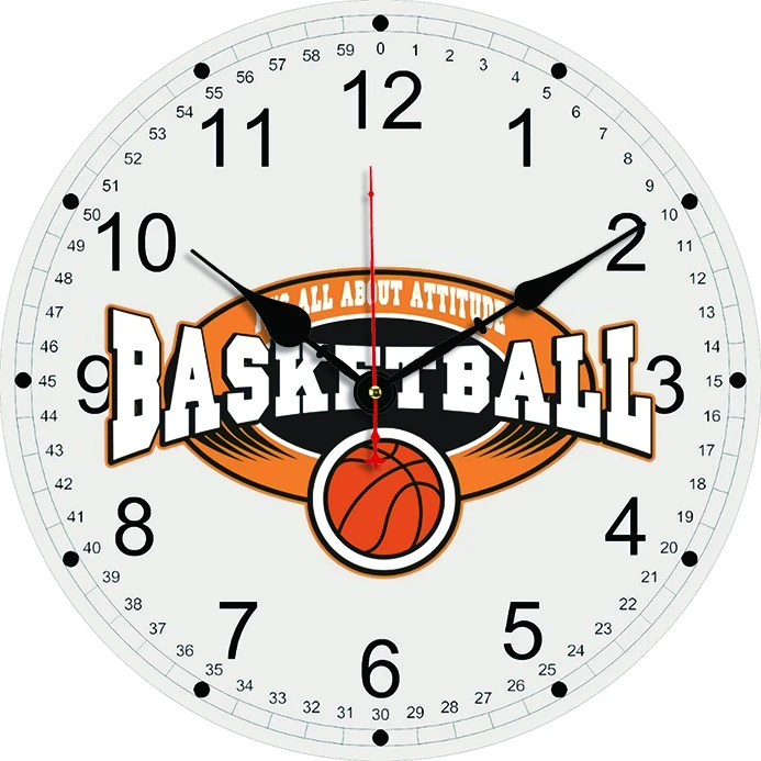 Basketball Wall Clock Kitchen Decor Wall Art Silent Non Ticking Large Round Wall Clocks For Living Room Bedroom Office