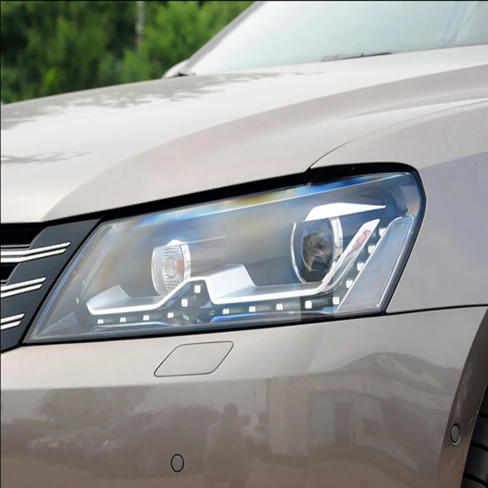 غطاء المصباح الأمامي للسيارة لسيارة Volkswagen VW Passat B7 2011 2012 2013 2014 2015 عدسة قذيفة شبكي استبدال عاكس الضوء الأصلي