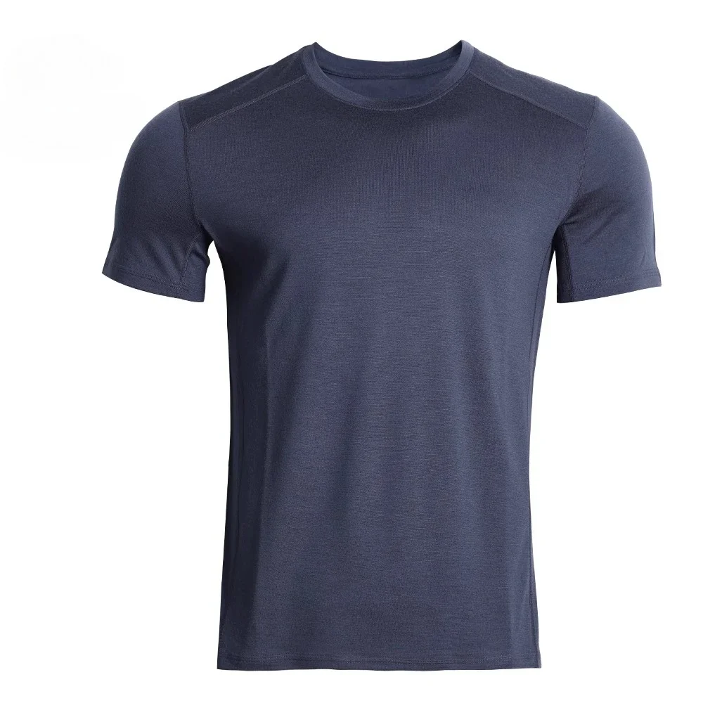 Men's Merino Wool T Shirts Outdoor Sports Short Sleeve Shirt Odor Resistance Base Layer Hiking Travel T-Shirt Soft Undershirt