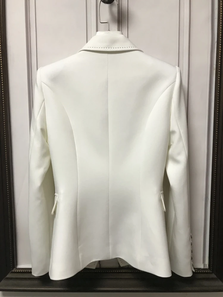 Женский двубортный Блейзер на пуговицах, облегающий блейзер с контрастной строчкой, дизайнерский пиджак, 2023