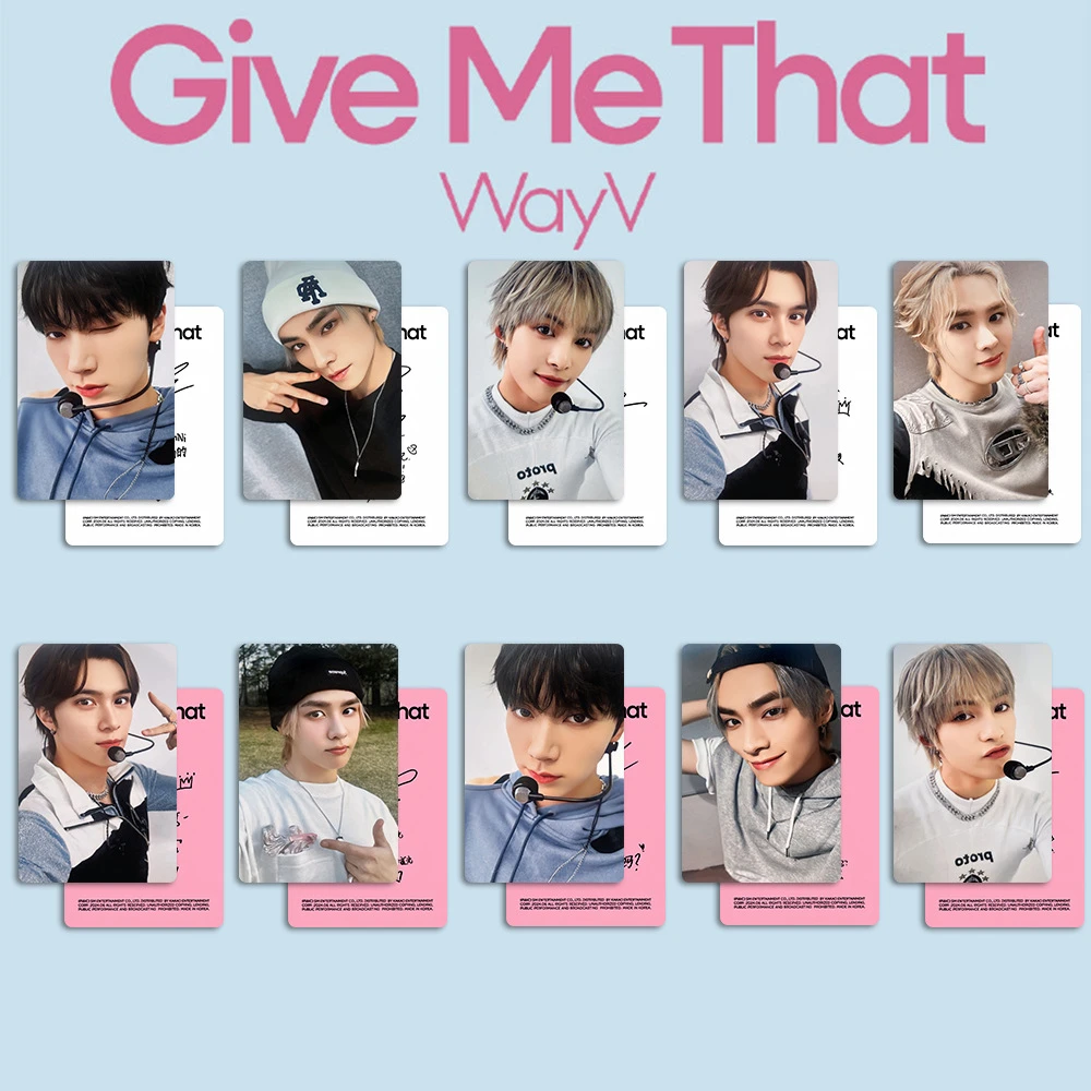 5Pcs/Set KPOP WAYV Album GIVE ME THAT Photocards Postcard Ten Kun WINWIN XiaoJun HENDERY YANGYANG Two-Sided Lomo Cards Fans Gift