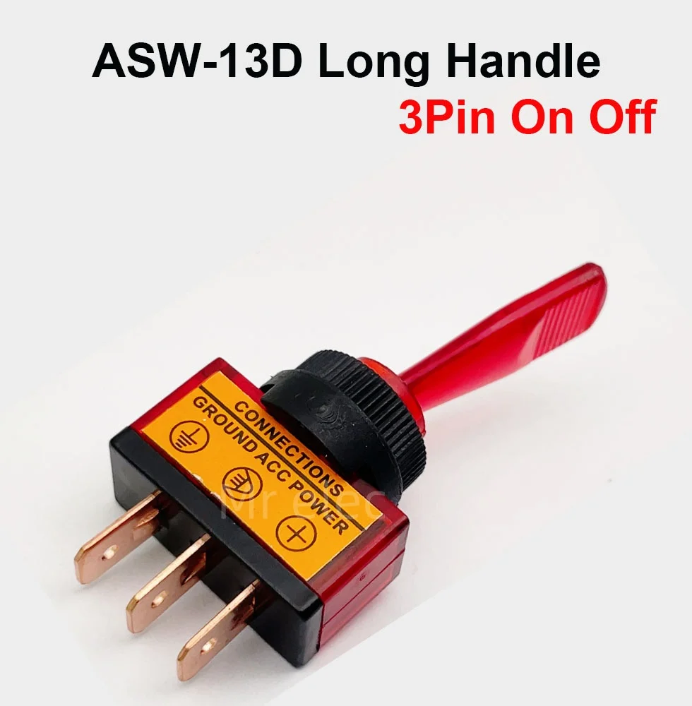 12V 20A  Car  LED Light Toggle Switch 3 Pin SPST ON/OFF Rocker Long handle Switches 62*26*12mm