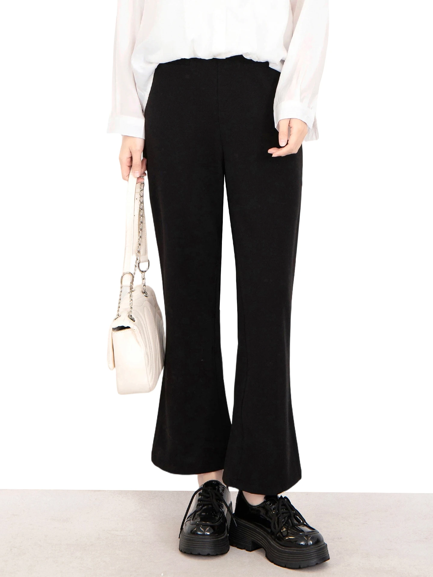 

Black Casual Slimming Micro Flared Pants High Waist Wide Leg Pants Drapey Suit Trousers for Women Spring 2026 Fashion Ladies