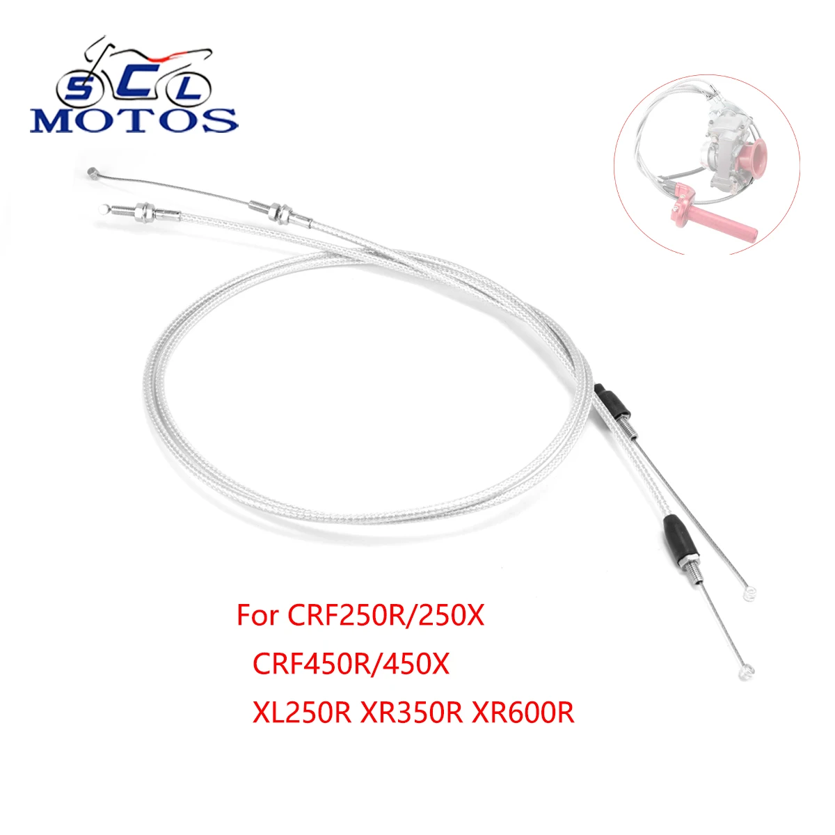 Sclmotos Juego de cables de acelerador dobles push-pull para Honda XL250R XL350R XR200R XR250R XR350R XR600R 17910-KG0-405 17920-KT1-671