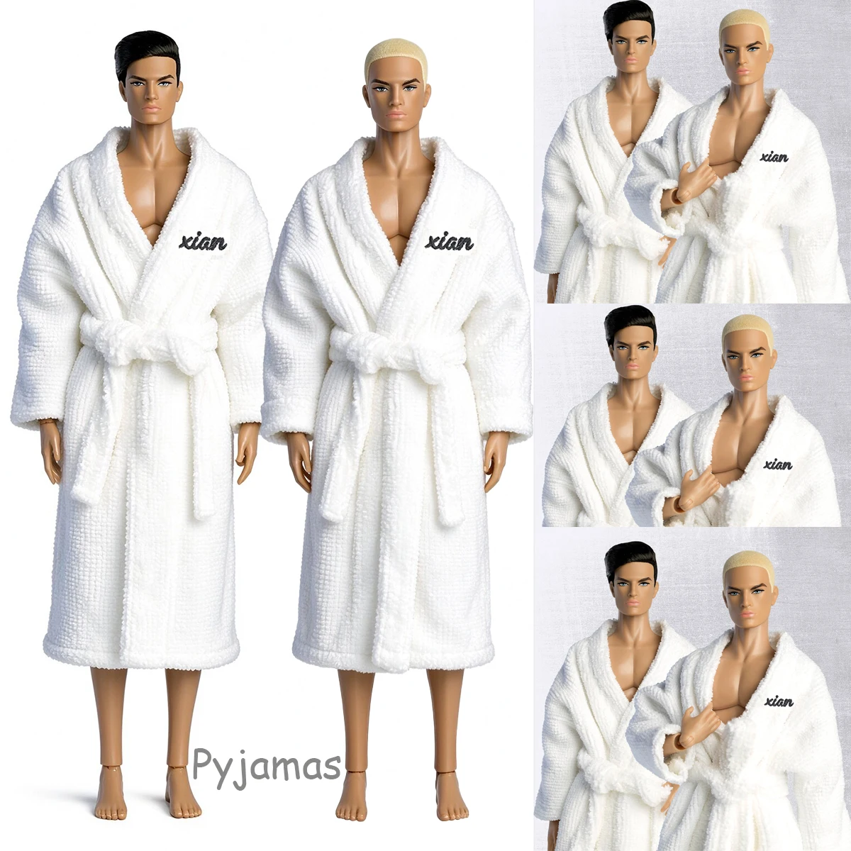 1/6 Doll Clothes Accessories Premium Fashion White Bathrobe Simple Original Design Pyjama For 33cm Male Supermodel Doll Dress Up