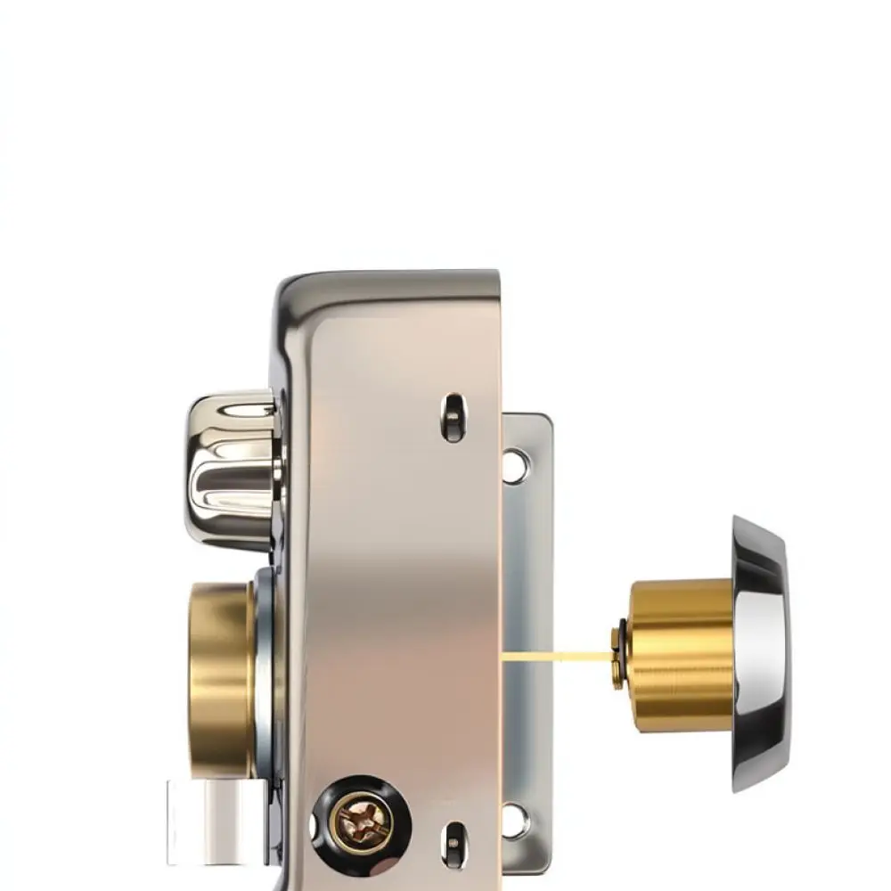 Retro Red Bronze Rim Door Lock Security Hardware For For Gu Rui Vintage Iron Wood Garage Entry Three Insurance Deadbolt