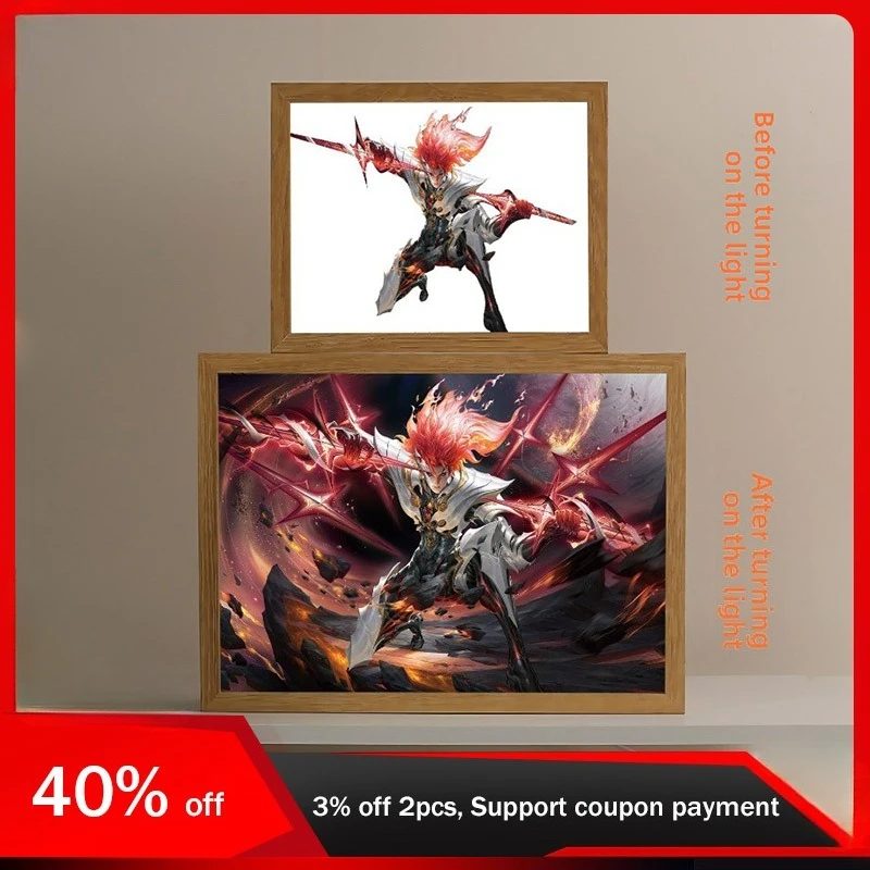 

23cm/9.06in Honor of Kings 3D Game Led Night Lamps Peripherals Desk Lamp Cartoon Luminous Toy LED Funny Gift Birthday Decoration