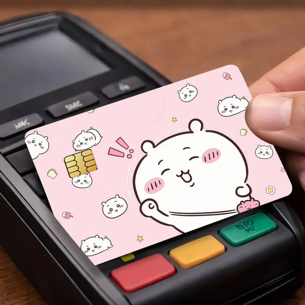 Cartoon Kawaii C-Chiikawas Credit Card Public Transportation Cards Protective Sticker Waterproof Card Face Decoration 4PCS