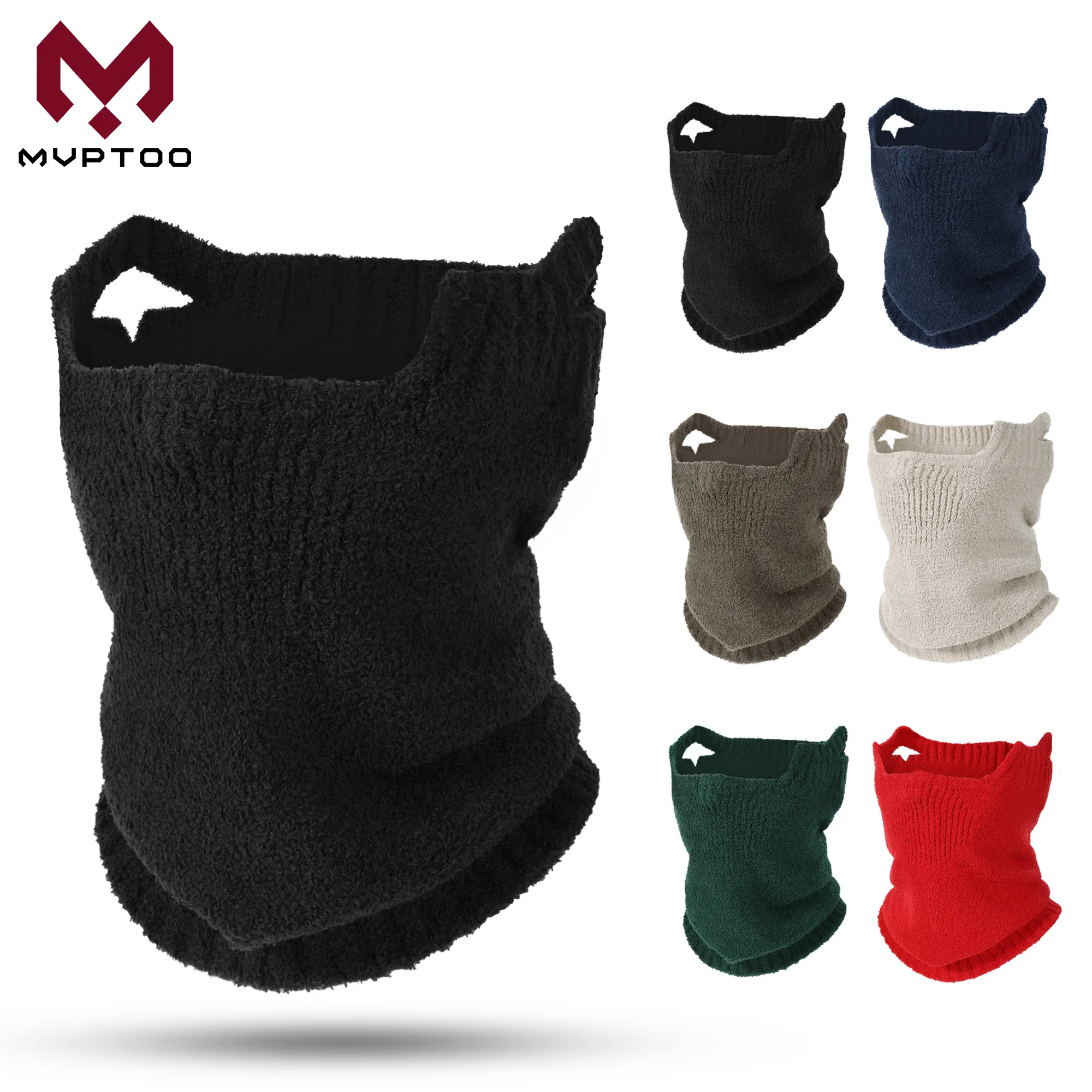 Winter Thermal Ski Mask Men Motorcycling Bandana Neck Warmer Gaiter Windproof Scarf Motorbike Cycling Ear Loops Half Face Cover