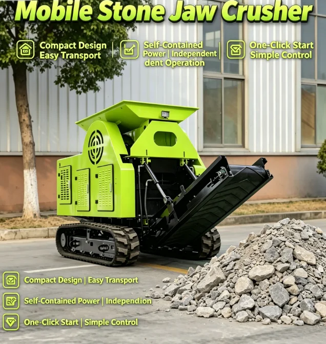 Customized PE250X400 Mobile Jaw Crusher With Engine 10-20 Tons/Hour Capacity Primary Jaw Crusher For Ore Mining Easy Operation