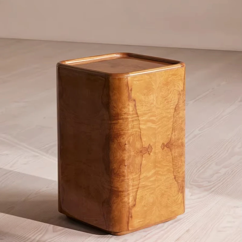 

Living room wooden side table luxury modern round edge handmade interior furniture side table