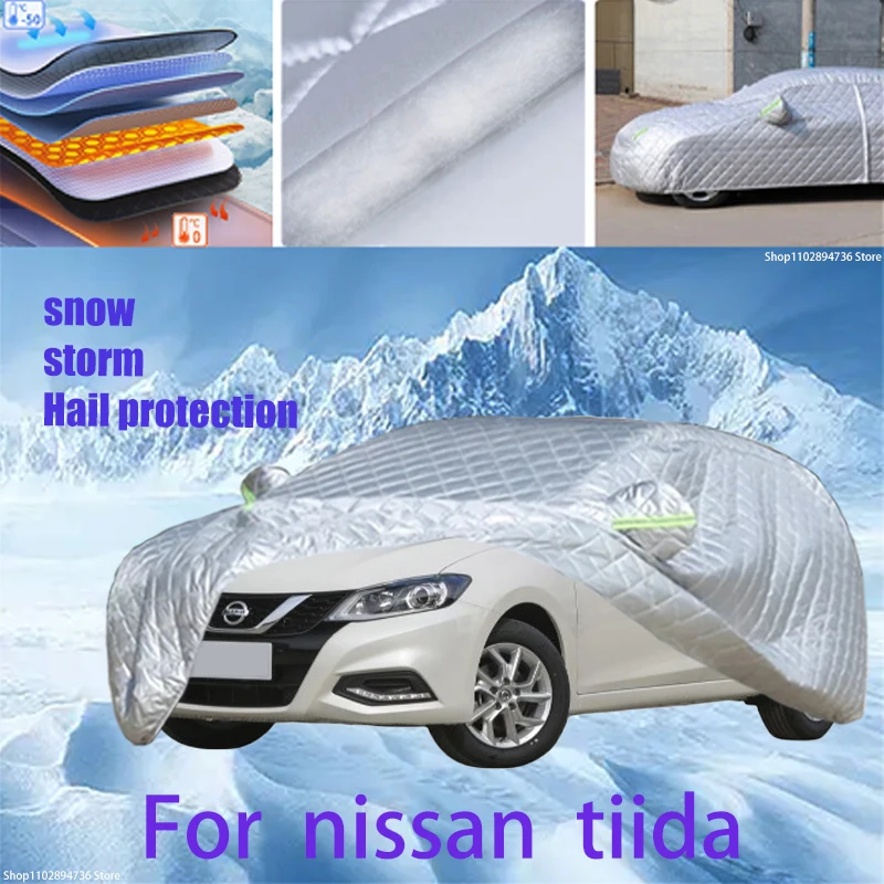 

For nissan tiida Outdoor Cotton Thickened Awning For Car Anti Hail Protection Snow Covers Sunshade Waterproof Dustproof