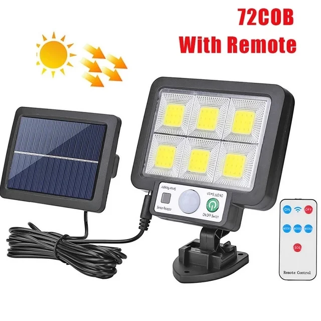 Led Solar Split Wandlamp Bewegingssensor Zonlicht Licht 3 Mode Outdoor Waterdichte Nood Straat Tuin Beveiliging Decor Lamp