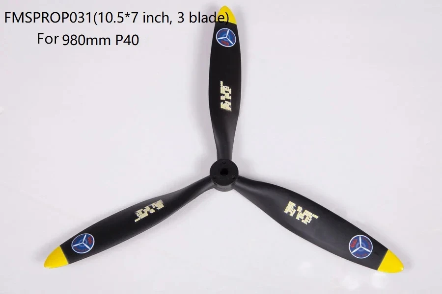 FMSRC 980mm P-40B Flying Tiger Propeller 10.5*7 3 blade FMSPROP031 RC Airplane Aircraft Model Plane Spare Parts Accessories P40