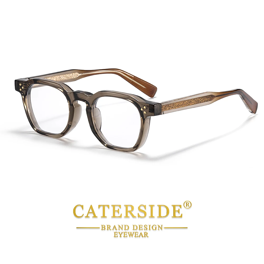 CATERSIDE Neue Herren-Modebrillenfassung, quadratisch, dicker Rahmen, Brillenfassung für Damen, für Outdoor-Reisen, einfache dekorative Brille – Detail 11
