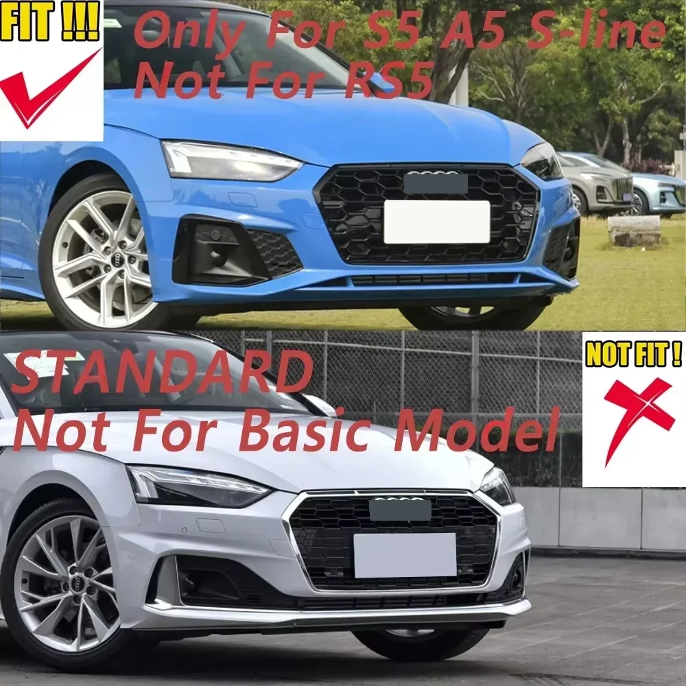 Hot For Audi 2020-2024 A5 S5 B9 B9.5 8W TFSI TDI S-Line Facelift Car Front Bumper Lip Spoiler Splitter Diffuser Retrofit Bodykit