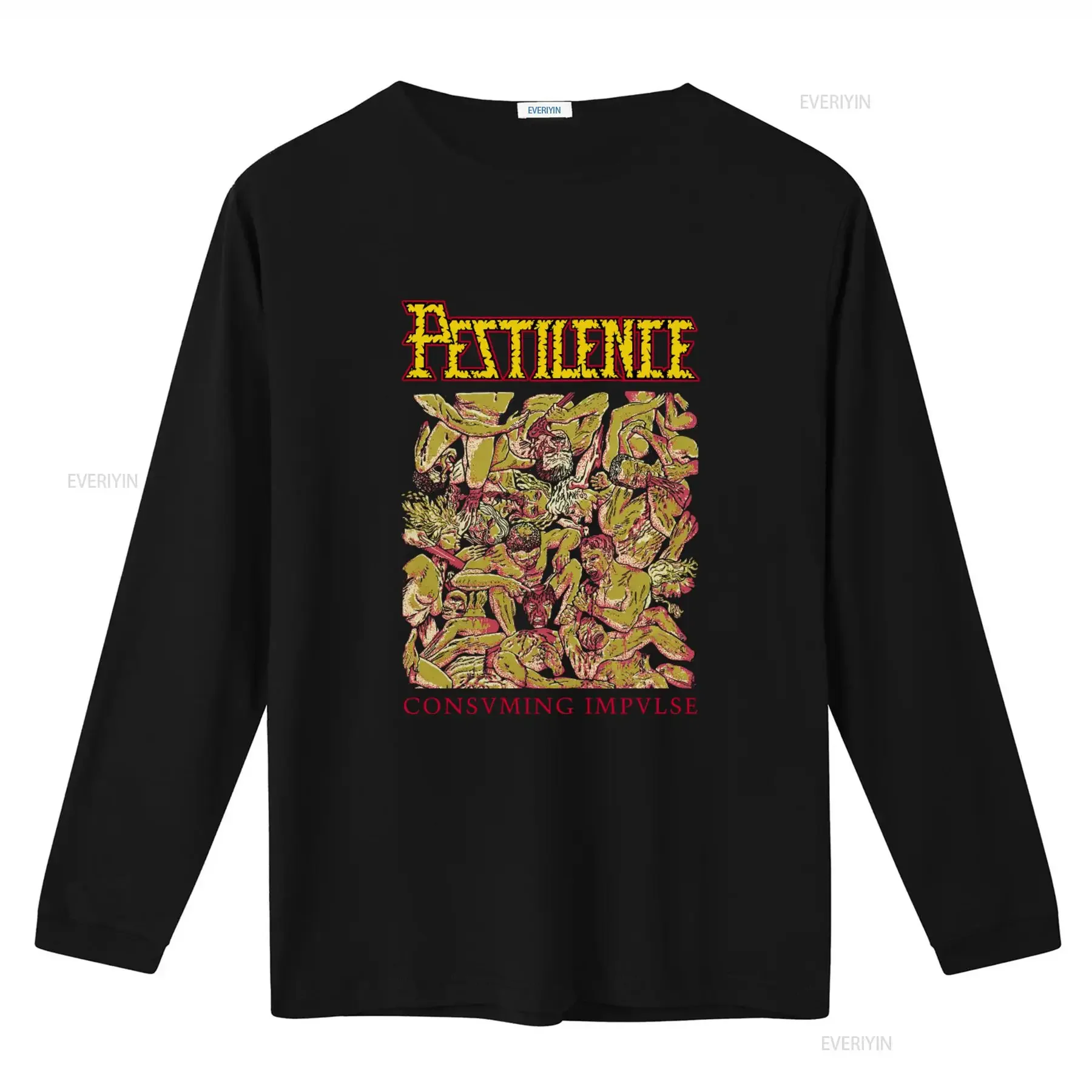 PESTILENCE Consuming Impulse 2 Print T Shirt for Men Rock Band Style vintage Washed Stylish Comfortable graphic Slightly