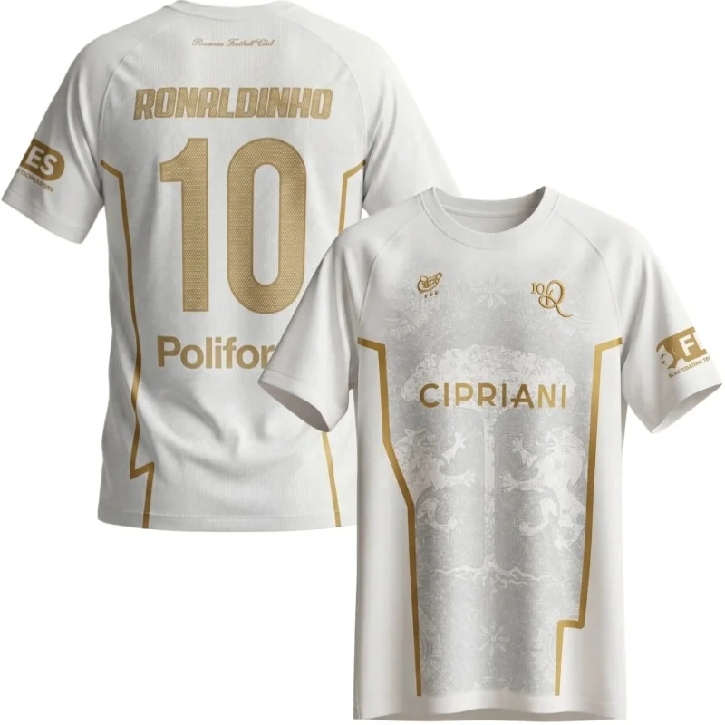 2026 Neuer RONALDINHO Nr. 10 Retro-Fußballtrikots, atmungsaktives Sport-T-Shirt aus Mesh, Unisex-Fan-Gedenk-Oberteil – Detail 3