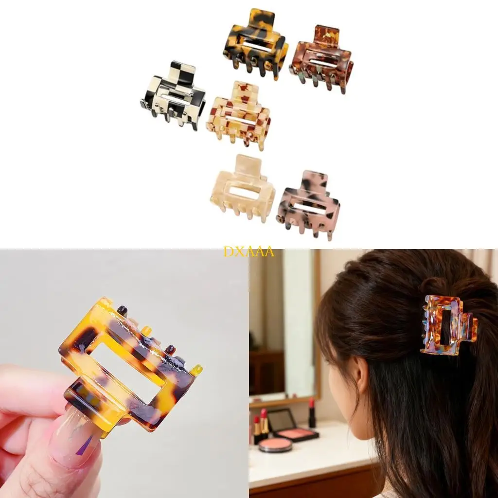 

DXAA, 6 шт., модные квадратные заколки для волос, акриловые для полуприподнятых стилей, комфортная фиксация