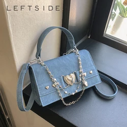 LEFTSIDE Mini PU Leather Underarm Bag Chain Handbags for Women 2023 Y2K Korean Fashion Luxury Designer Crossbody Bags