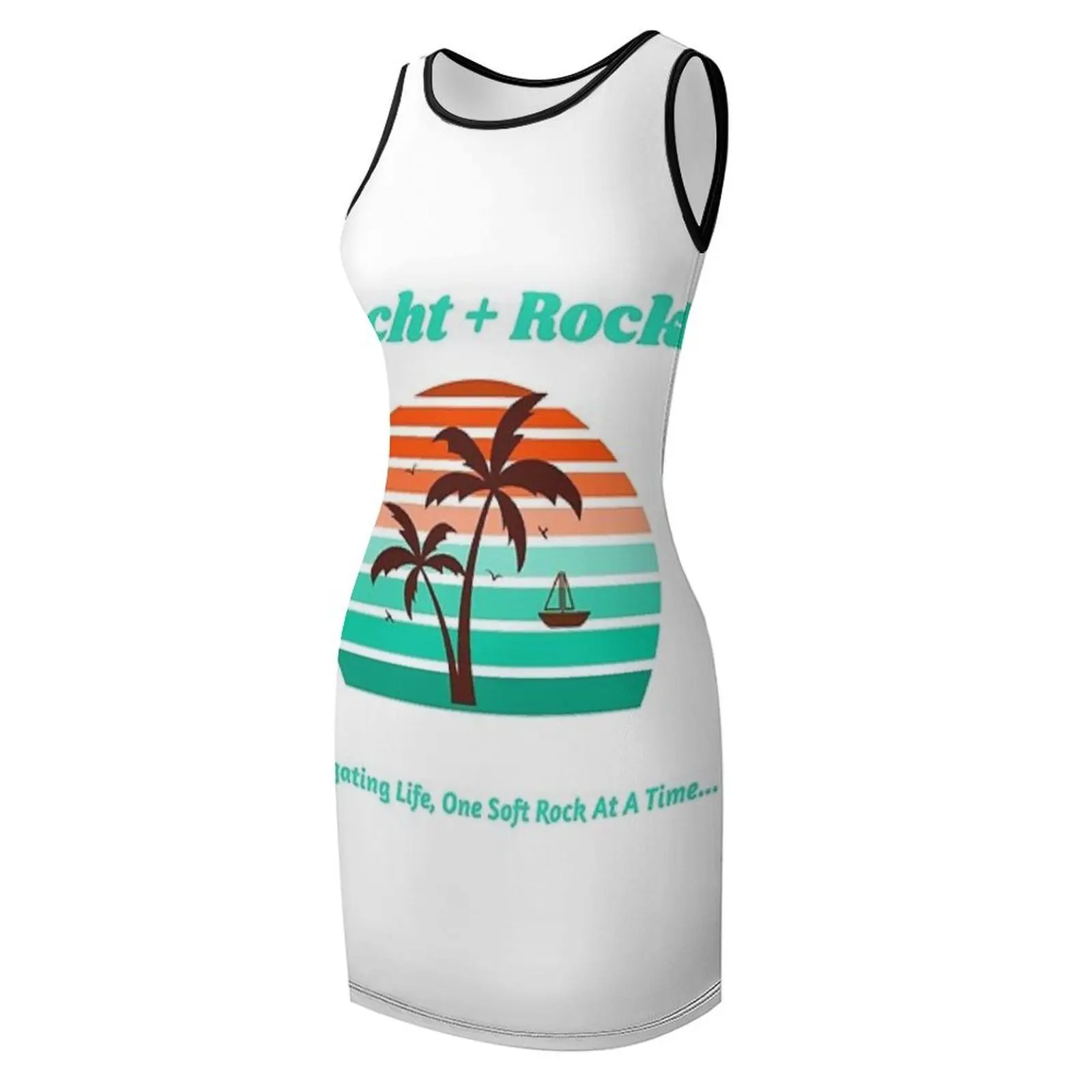 Yacht Rock Navigating Life One Soft Rock At A Time T-shirt Mouwloos Zonnejurk luxe dames feestjurk avond prom