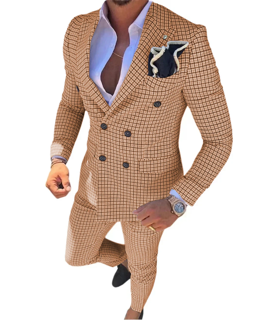 High Quality 2024 Peak Lapel Men Suits One Button Groom\'s Wedding Suit Sets of Clothes for Men Evening Dress Performancen