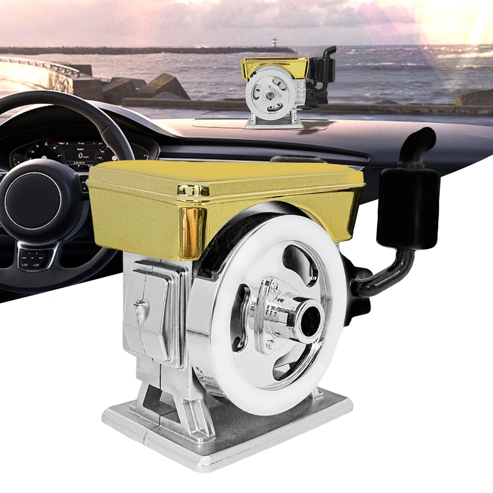 ABS Car Air Freshener Diffuser With Scent Tablet Solar Rotating Purifier Simulated Engine Aromatherapy Car Accessories