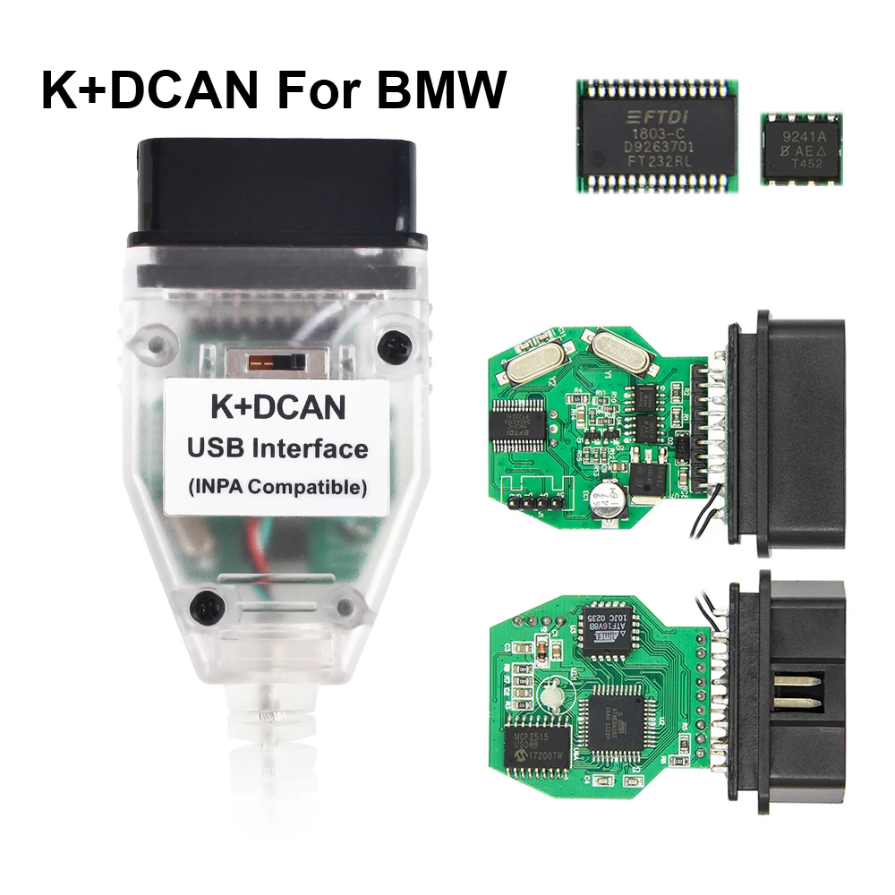 Car accessories With Switch for BMW K+DCAN FT232RL OBD 2 Car Diagnostic Auto Tools OBDII