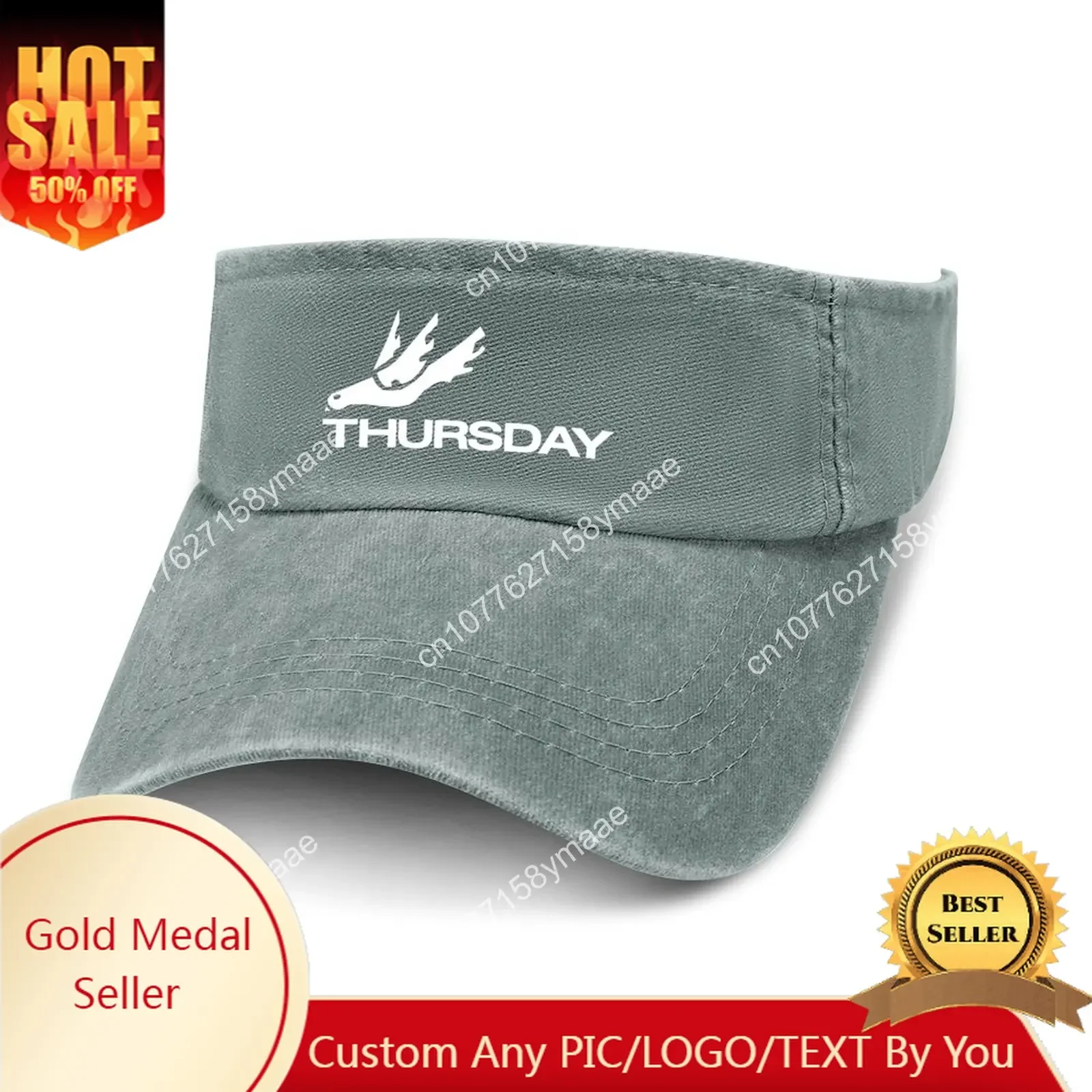 

Thursday Band Sun Visor Leaky Top Cowboy Hats Mens Womens Customize DIY Cap Sports Baseball Tennis Golf Caps Empty Open Top Hat