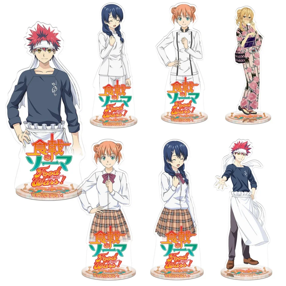 

Anime Food Wars Shokugeki no Soma 15CM Acrylic Stand Figure Toy Yukihira Soma Megumi Takumi Model Doll Exhibition Gift Toy