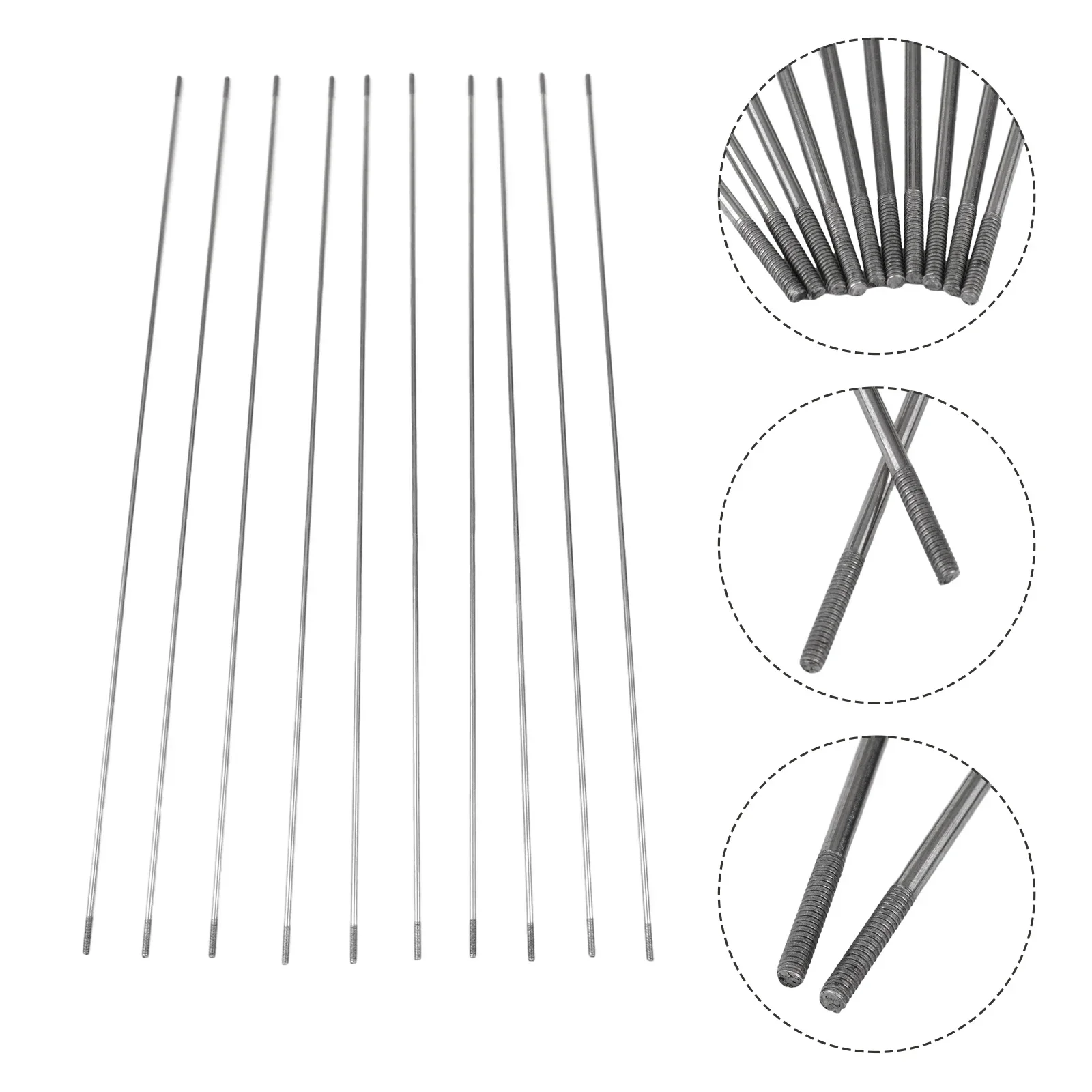 Tige de poussée filetée en acier inoxydable M2, 10 pièces, diamètre de liaison Servo 1.8/2.6mm 150/200/250/300mm, traction d'arbre pour bateau RC/avion Mod