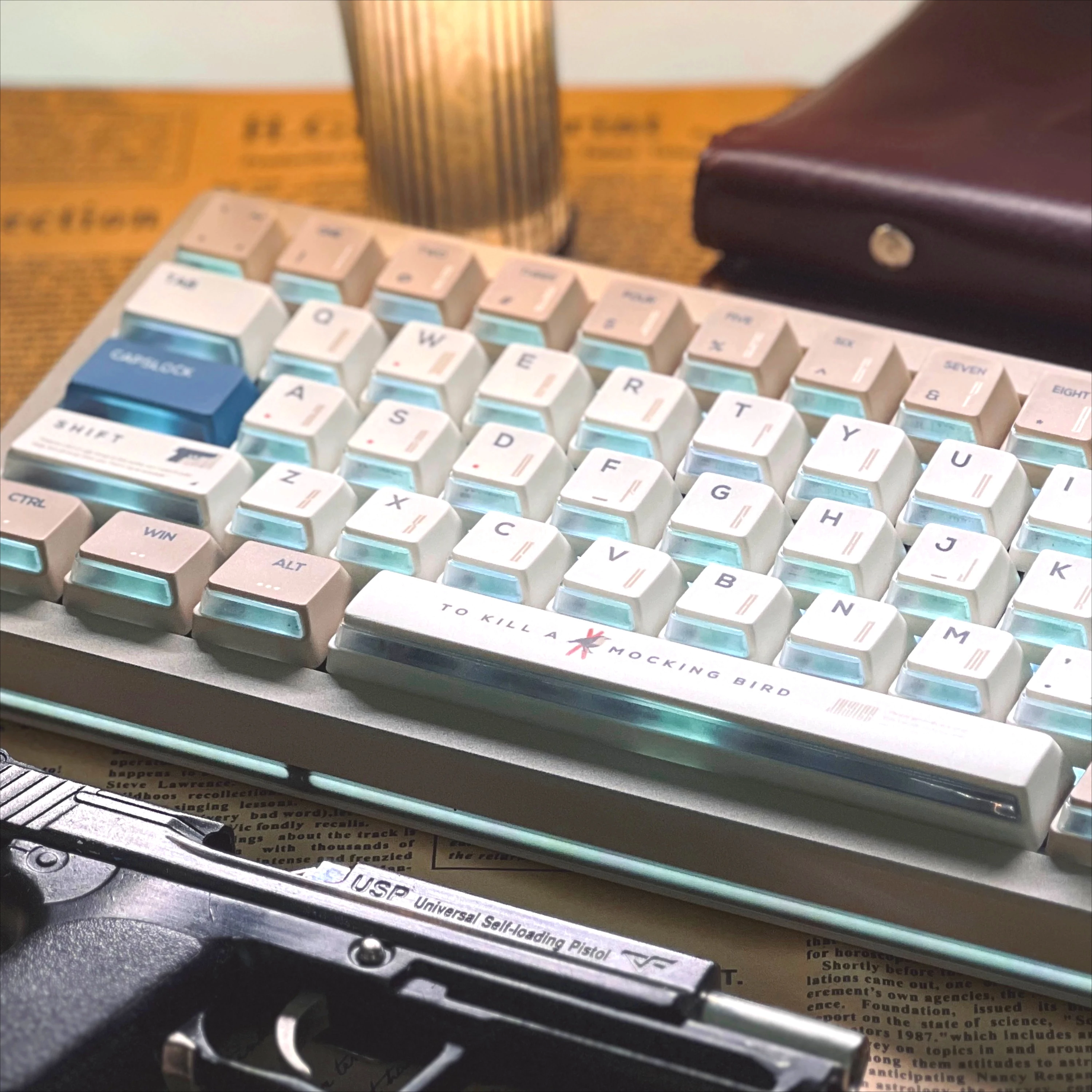 MAIMOOO Keycaps With Mockingbird Themed Side Engraving Cherry Pbt Heat Sublimation Backlit Keycaps Customized 141Keys