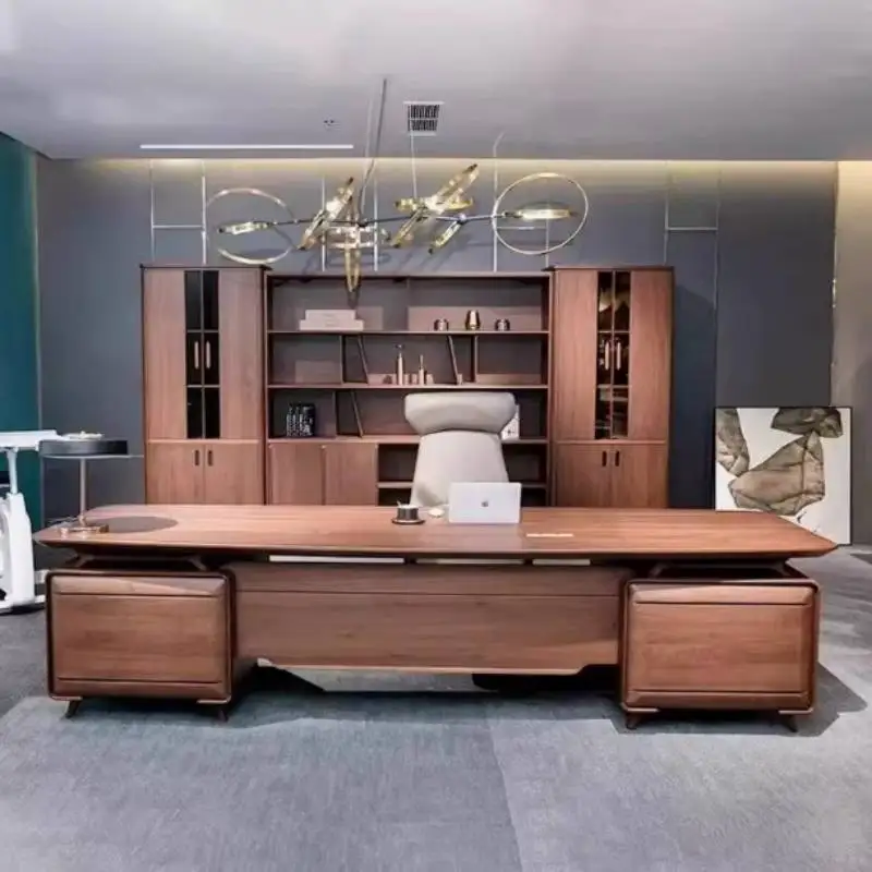 Brown Drawers Executive Office Desk Luxury Manager Modern Computer Office Desks Standing Large Mesa Para Computador Furniture