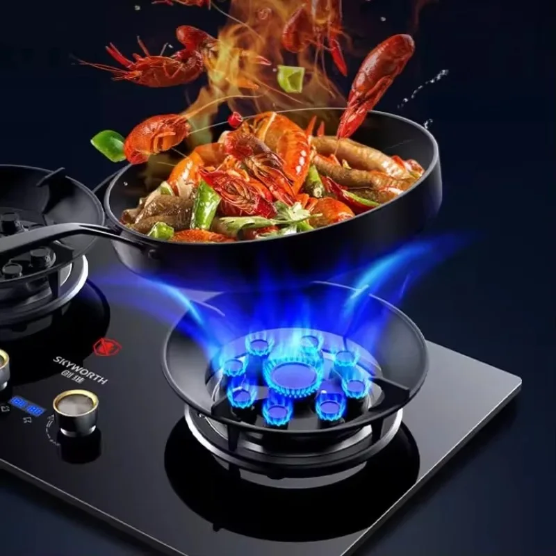 Gasherd Haushalt Doppelherd Gasherd eingebetteter Tisch für Flüssiggas eingebetteter Dual-Purpose