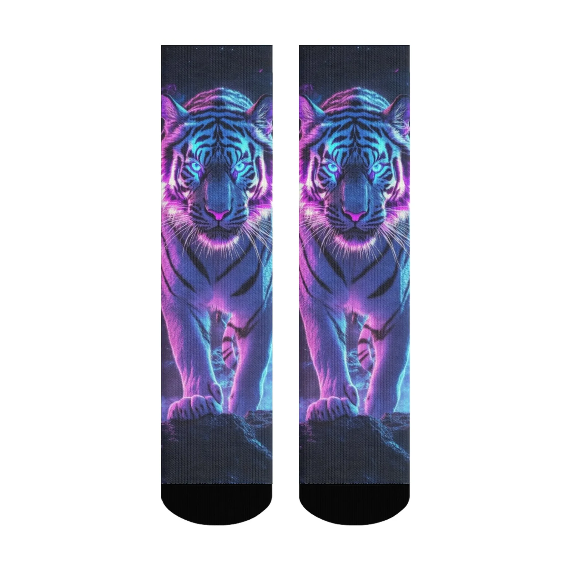 ความแปลกใหม่Neon Tigerถุงเท้าผู้ชายHarajuku Retroสไตล์Happyถุงเท้าตลกStreet Hip-Hopแนวโน้มบุคลิกภาพถุงเท้าอุปกรณ์เสริมของขวัญ