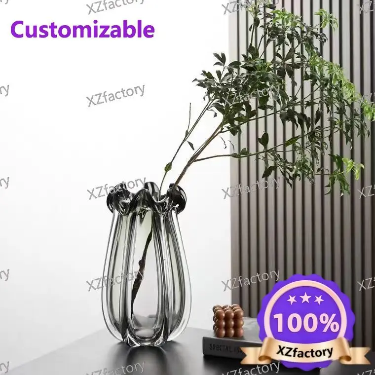 Factory Direct 2026 Top RatedNew light luxury creative high-end flower shape glazed vase ornament home flower arrangement Europe