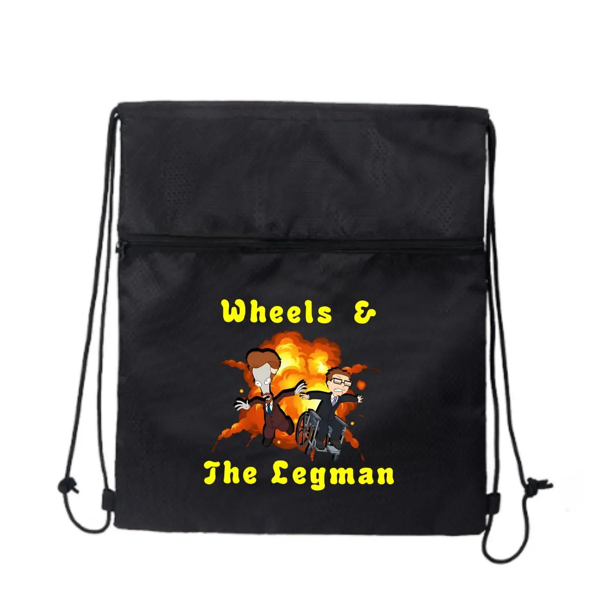 

Wheels & The Legman Мультфильм Artwork Park Stroll Сумка на молнии на шнурке: вмещает закуски и игрушки