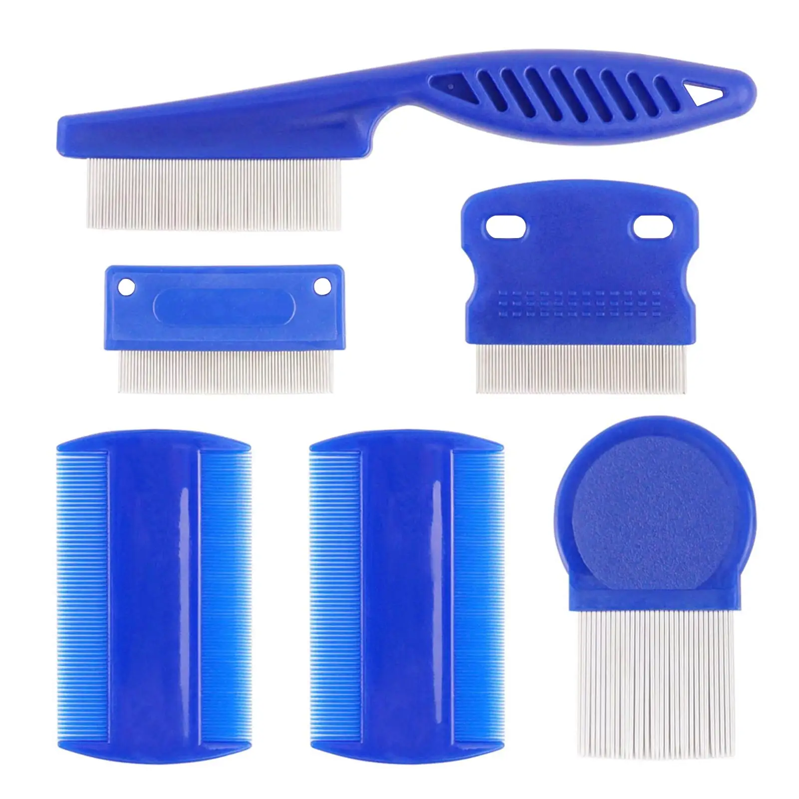 Flea Comb Set For Dogs Cat Combs With Durable Dense Teeth Flea Brush Flea Combs For Removing Fleas Lice Cleaning Tear Stains