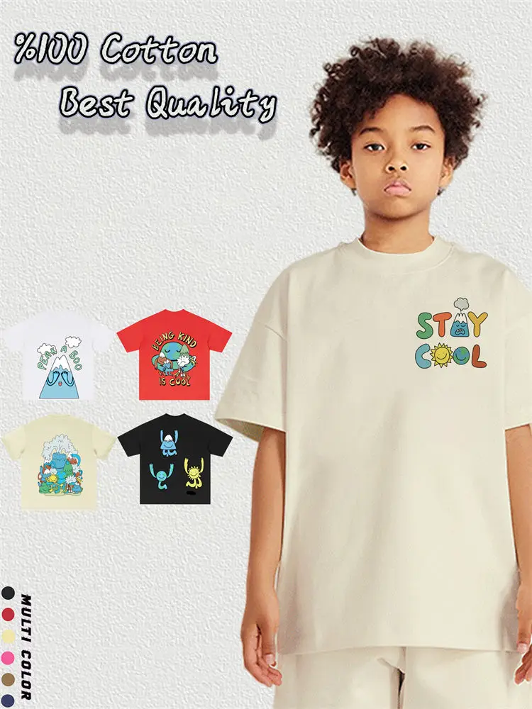 

Cute Fun Prints T-shirt Baby Boys Clothes Summer Fashion Monster Kids Round neck top Cotton Children's clothing Boy Half sleeve