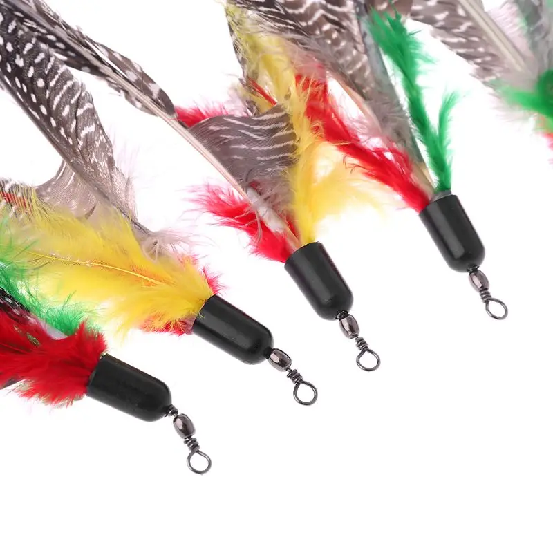 5 sztuk/zestaw Handmade naturalne pióro zabawka dla kota Da ptak wkłady interaktywne Teaser Sticks